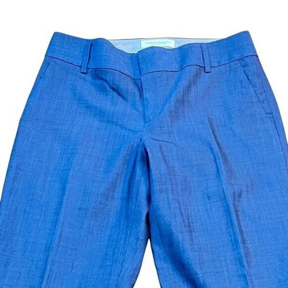 Banana Republic The Martin Fit Wool Low Rise Wide Leg Blue Dress Pants Size 0 - Picture 2 of 4